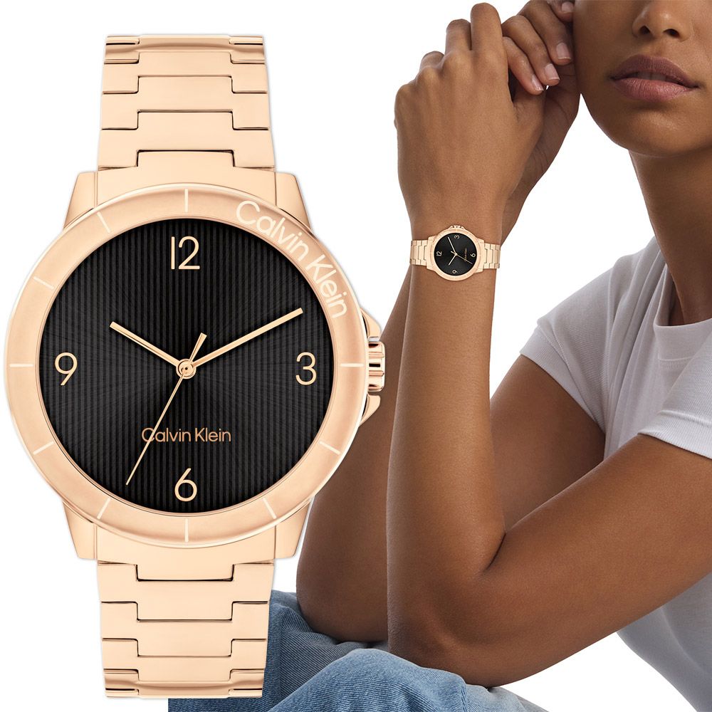Calvin Klein 凱文克萊 CK Vivacious 直紋女錶-36mm/ 25100024