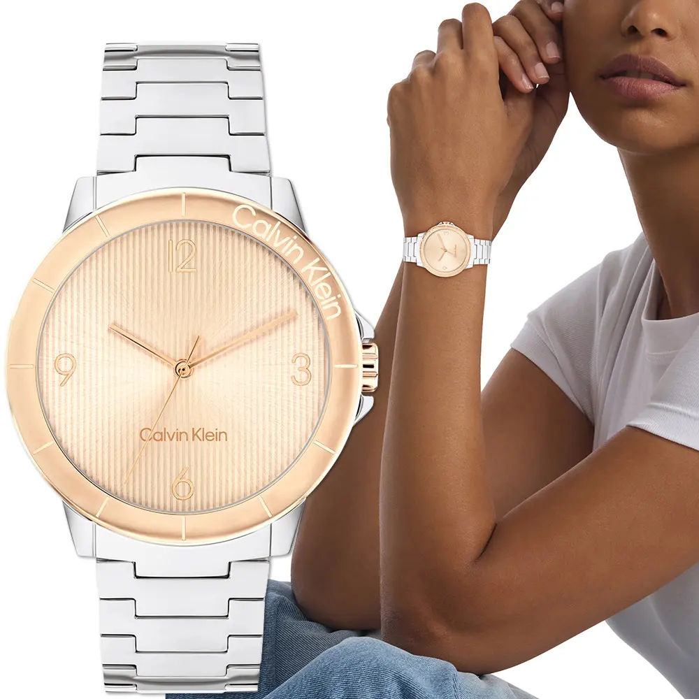 Calvin Klein 凱文克萊 CK Vivacious 直紋女錶-36mm/ 25100025