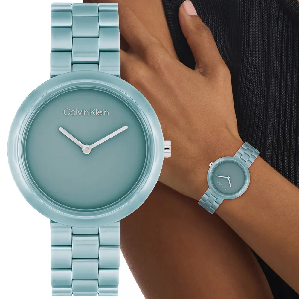Calvin Klein 凱文克萊 CK Pure 簡約雙針陶瓷女錶-34mm/ 25100074