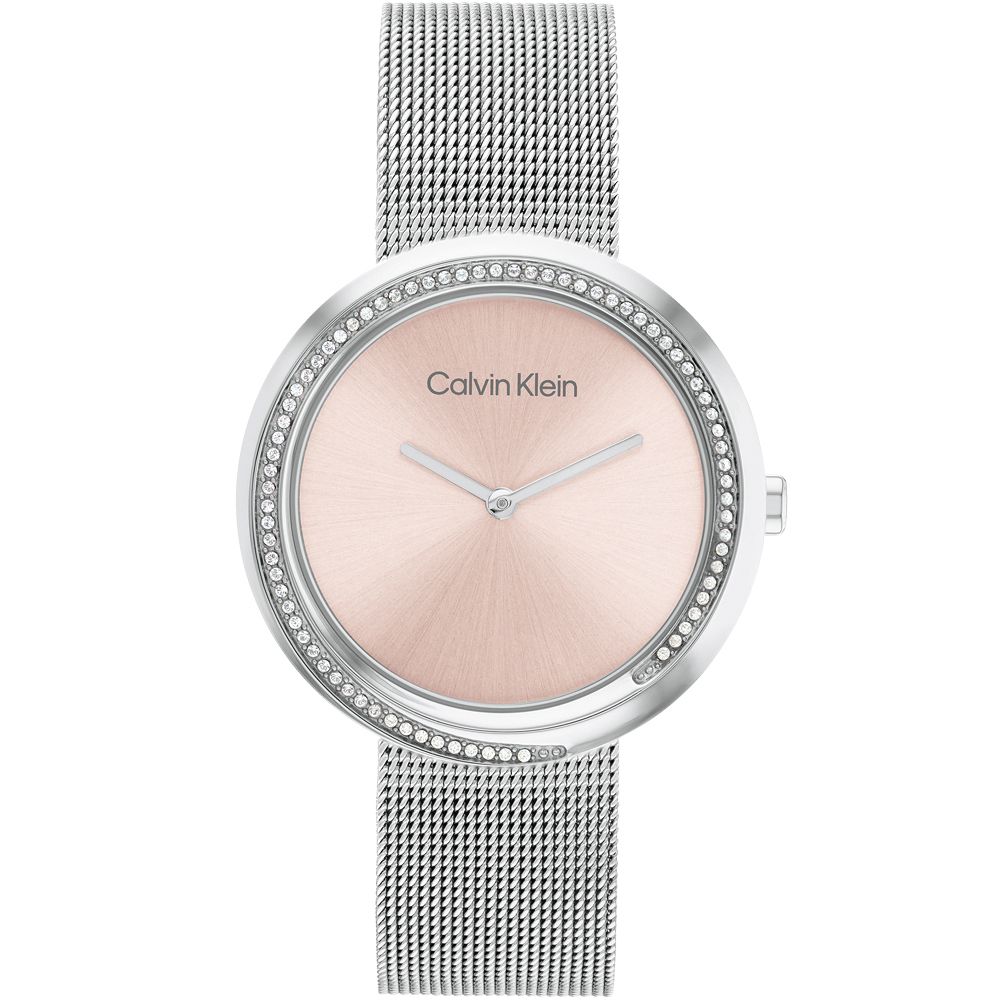 Calvin Klein 凱文克萊 CK Twisted Bezel系列晶鑽雙針女錶-34mm/ 25200149