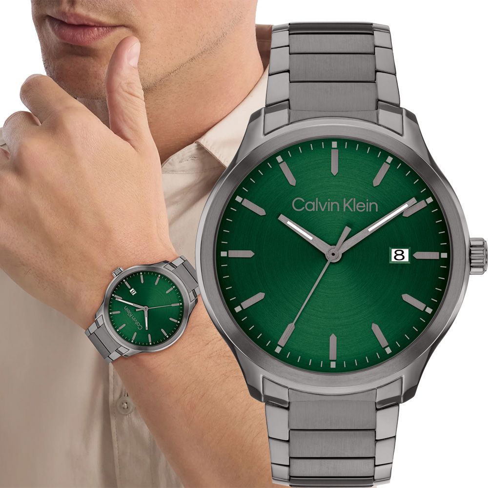 Calvin Klein 凱文克萊 CK Define 都會時尚日曆手錶-43mm/ 25200350