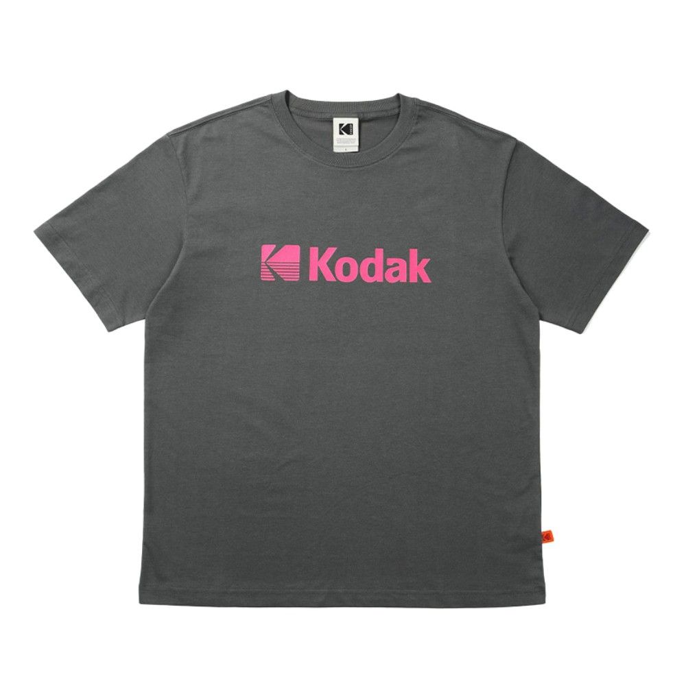 韓國 KODAK 大LOGO印花短袖T恤 炭灰色CHARCOAL/ S