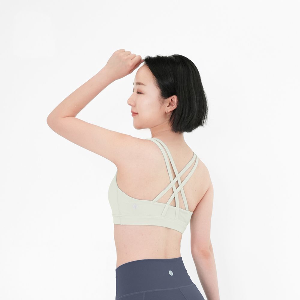 【Mukasa】LISSOM 交叉美背運動內衣 - 秋香綠 - MUK-24001/ XL