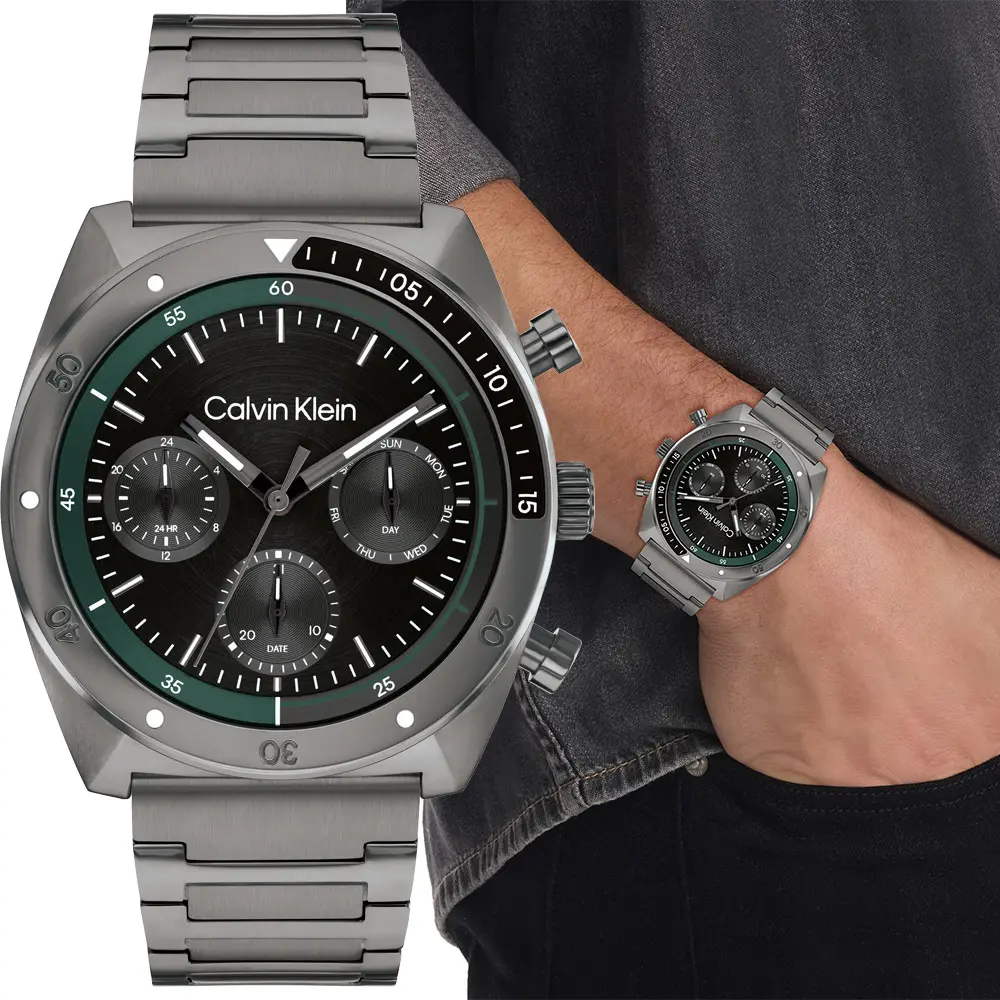 Calvin Klein 凱文克萊 CK Flex 運動風格日曆手錶-42mm/ 25200466