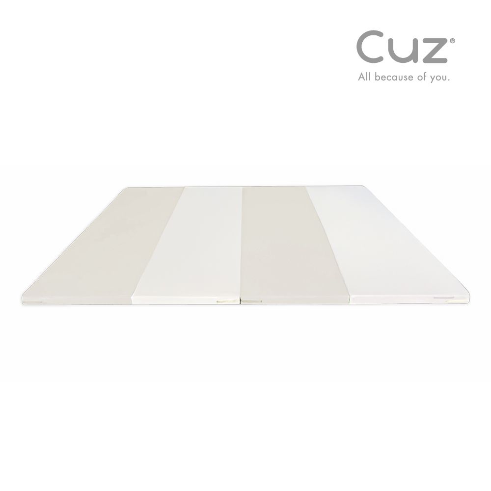 Cuz XPE抑菌4cm摺疊遊戲厚地墊(140x200cm)雙面拼色-米白