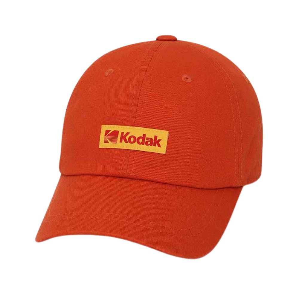 韓國 KODAK 經典標誌棉質棒球帽 深橘色D.ORANGE/ M-L