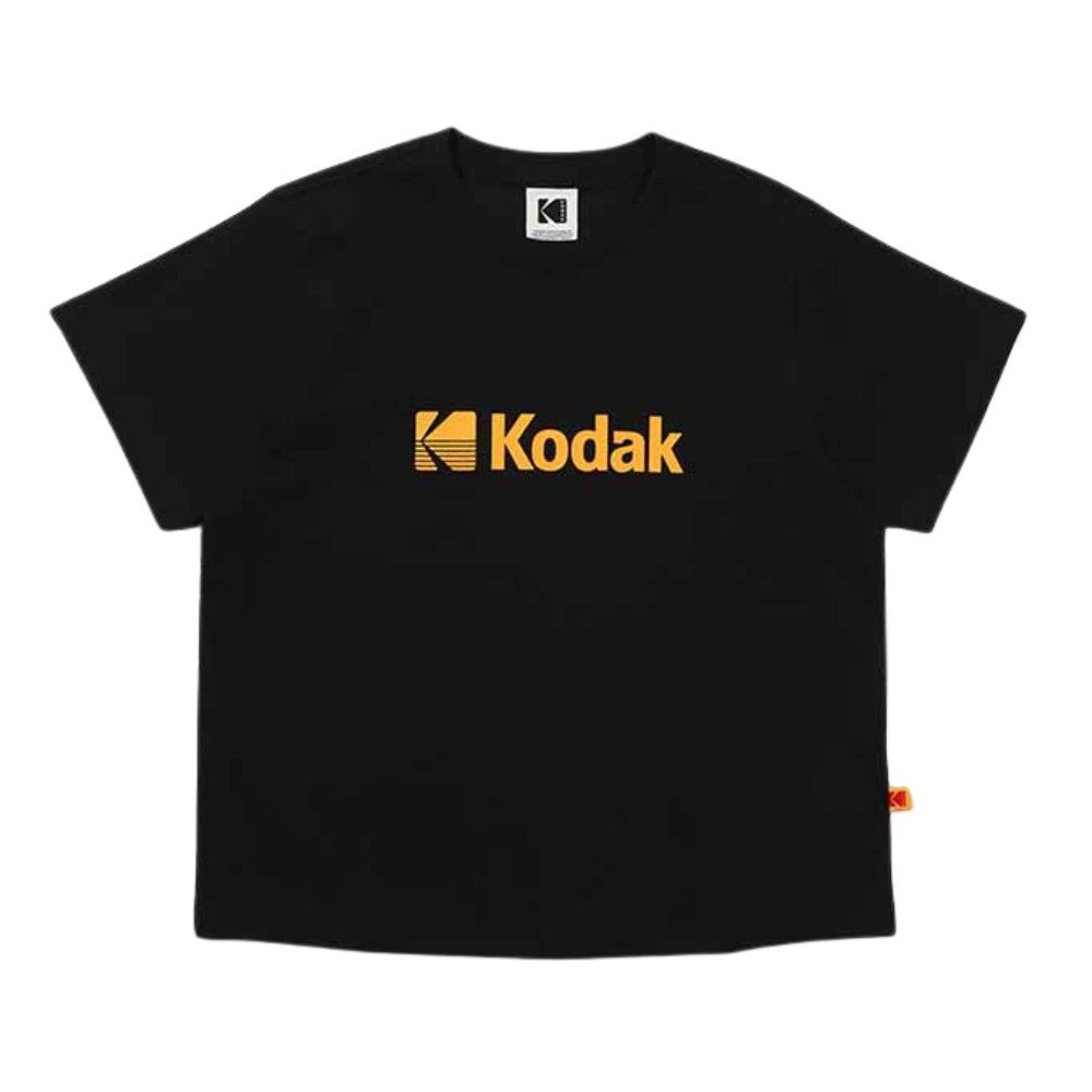 韓國 KODAK 女款經典標誌短版短袖T恤 黑色BLACK/ S