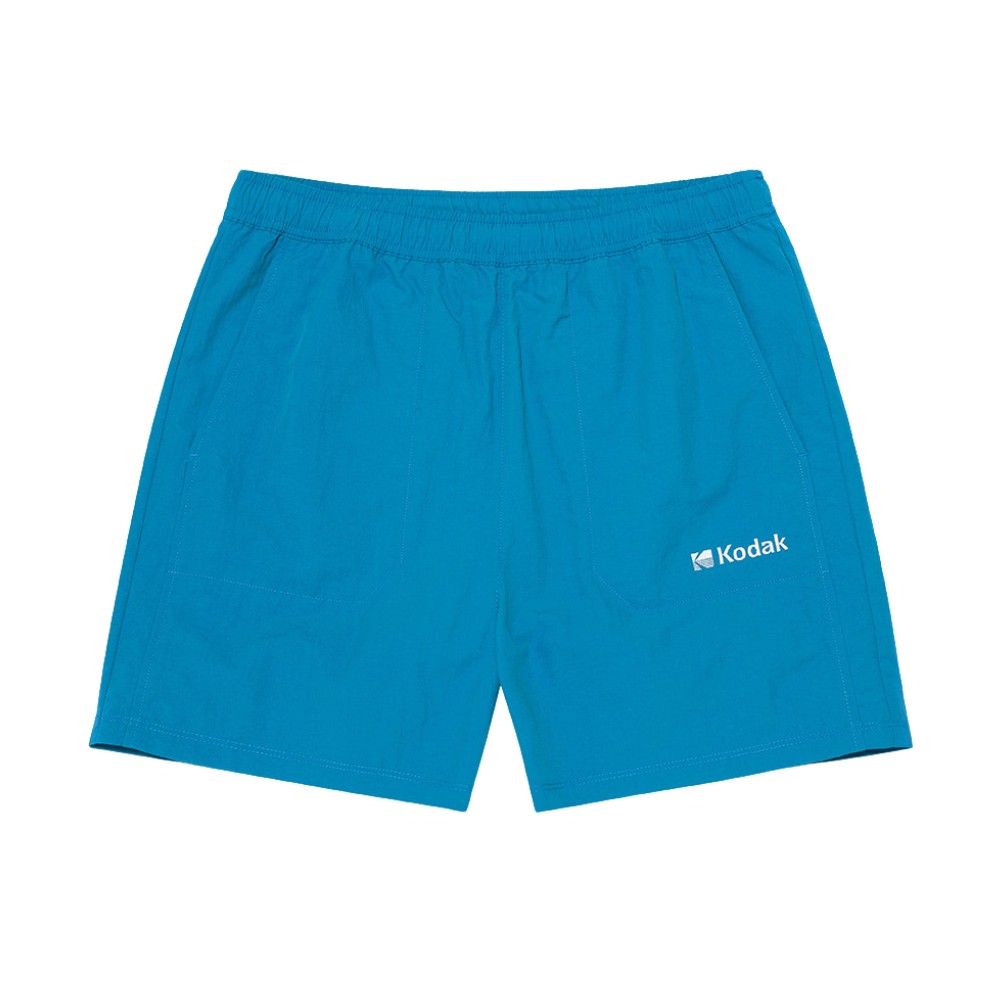 韓國 KODAK 夏日經典配色三分短褲 藍色BLUE/ M