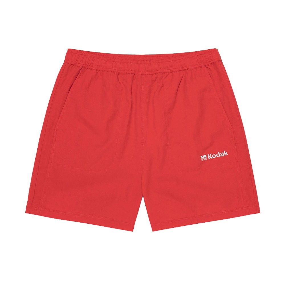 韓國 KODAK 夏日經典配色三分短褲 紅色RED/ S