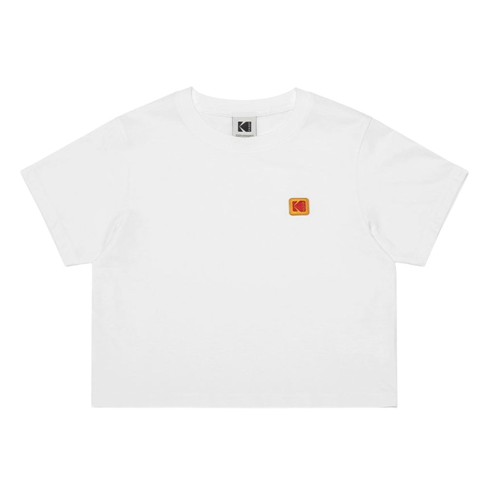 韓國 KODAK 女款經典刺繡標誌短版短袖T恤/ 白色WHITE/ S