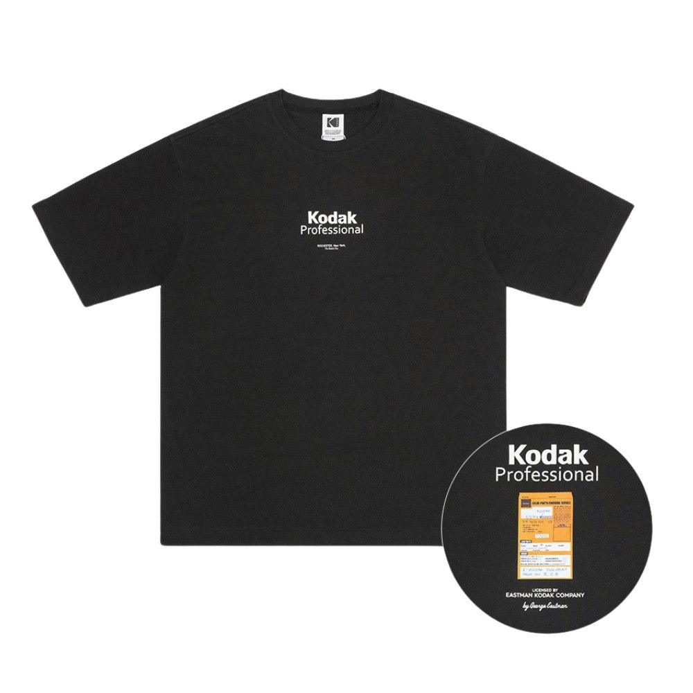 韓國 KODAK 春日色彩相片設計短袖T恤/ 黑色BLACK/ S
