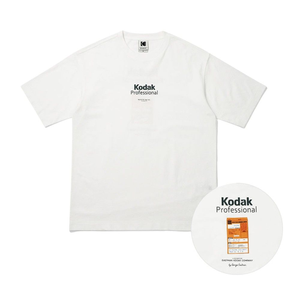 韓國 KODAK 春日色彩相片設計短袖T恤/ 白色WHITE/ L
