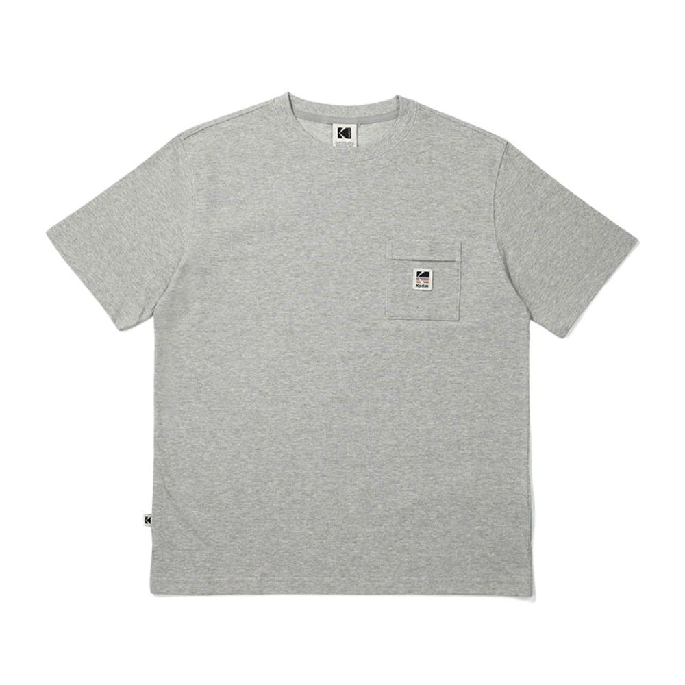 韓國 KODAK 經典彩虹標誌口袋短袖T恤/ 灰色GREY/ S