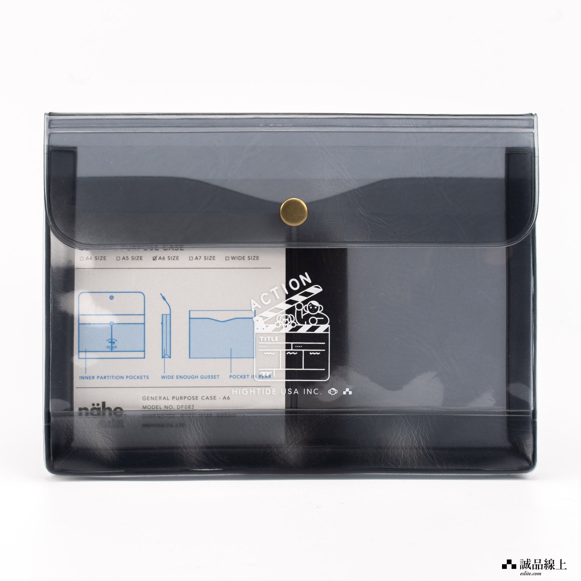 【誠品限定】unpis X HIGHTIDE Nahe防潑水多功能收納袋/ A6/ 透灰/ Action
