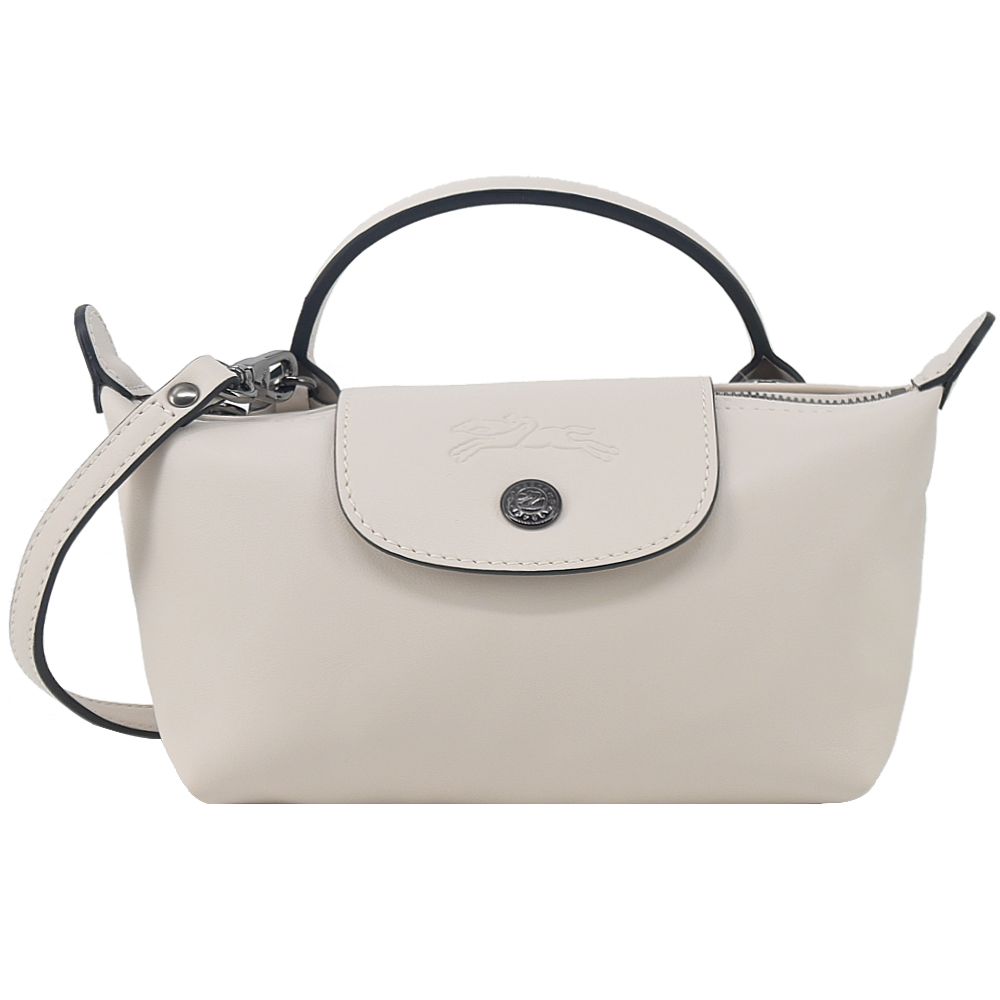 LONGCHAMP LE PLIAGE XTRA系列牛皮化妝/斜背包(迷你/白紙)/平行輸入