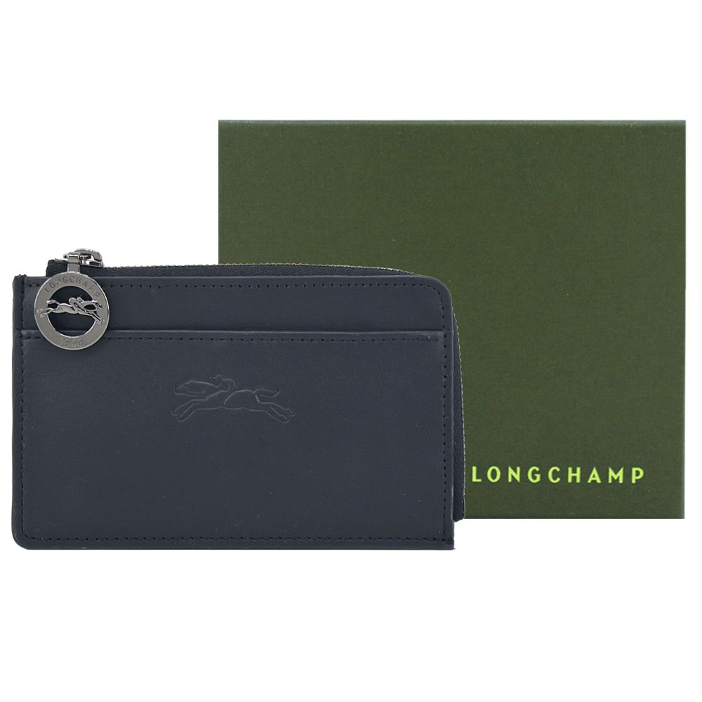 LONGCHAMP LE PLIAGE XTRA系列牛皮卡片零錢包(黑)/平行輸入