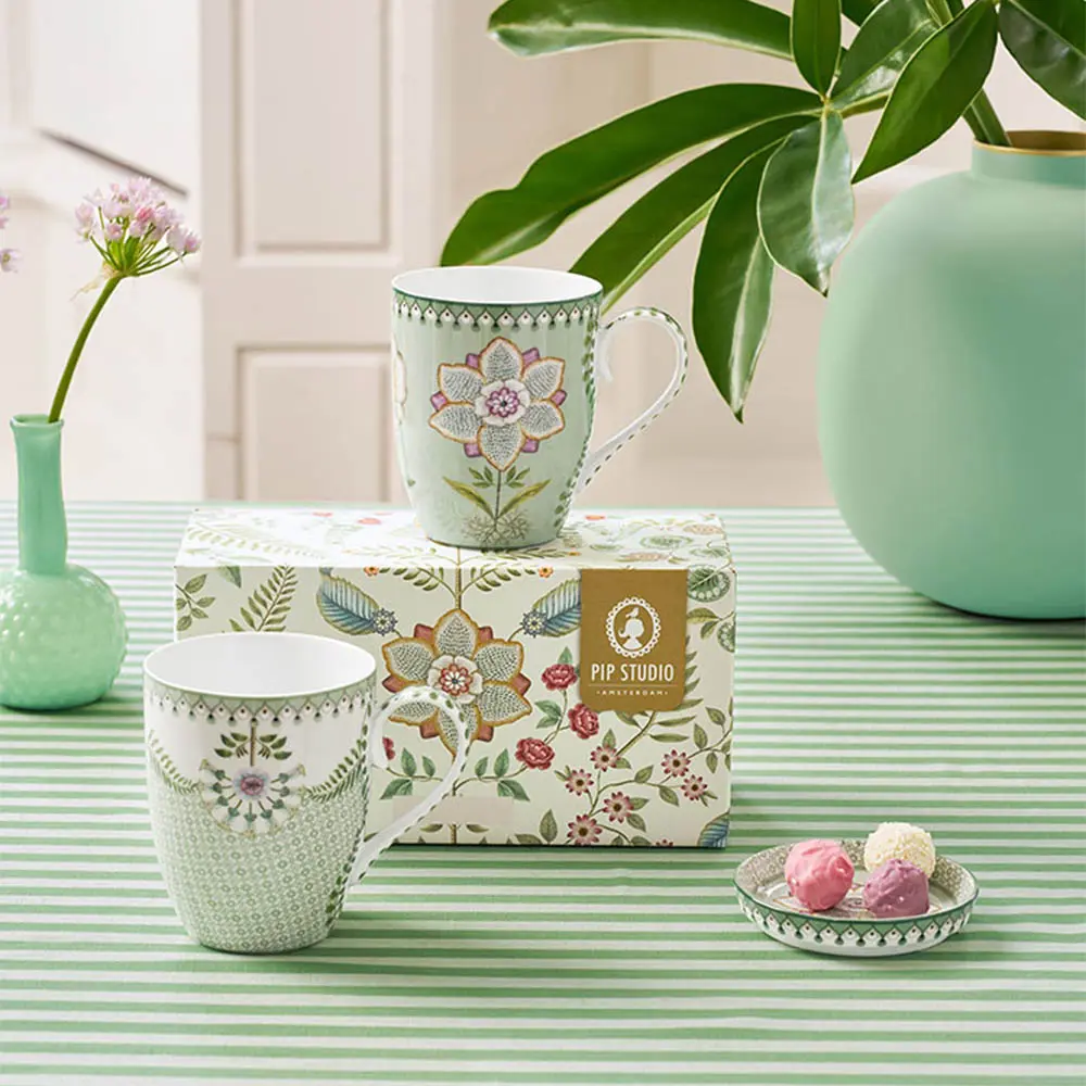 PIP STUDIO Lily&Lotus 馬克杯組/水杯組350ml-淺綠