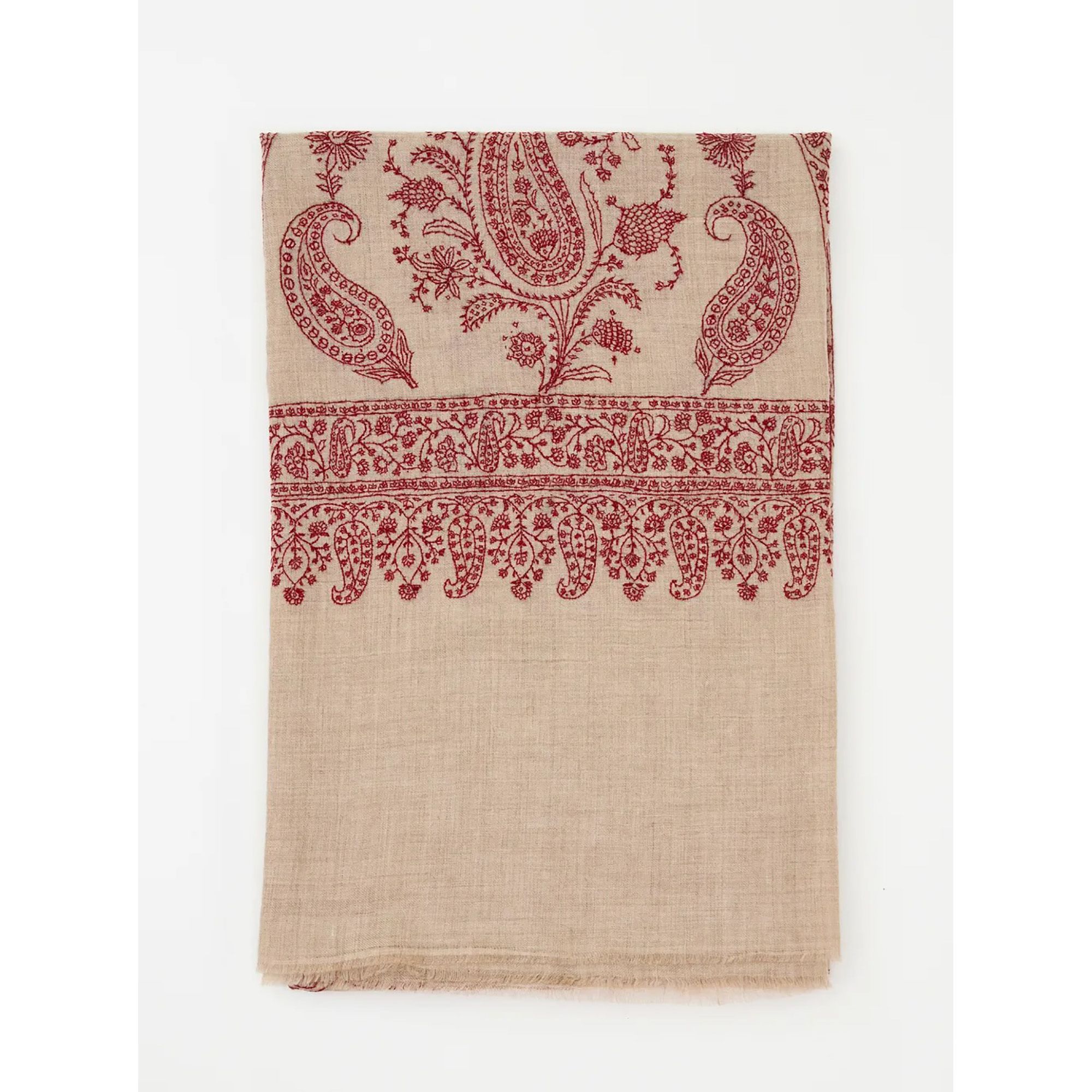 《Bala Shawls》Hand Embroidered Pashmina 喀什米爾手工刺繡披肩/ Paisley佩斯利圖騰獨家款