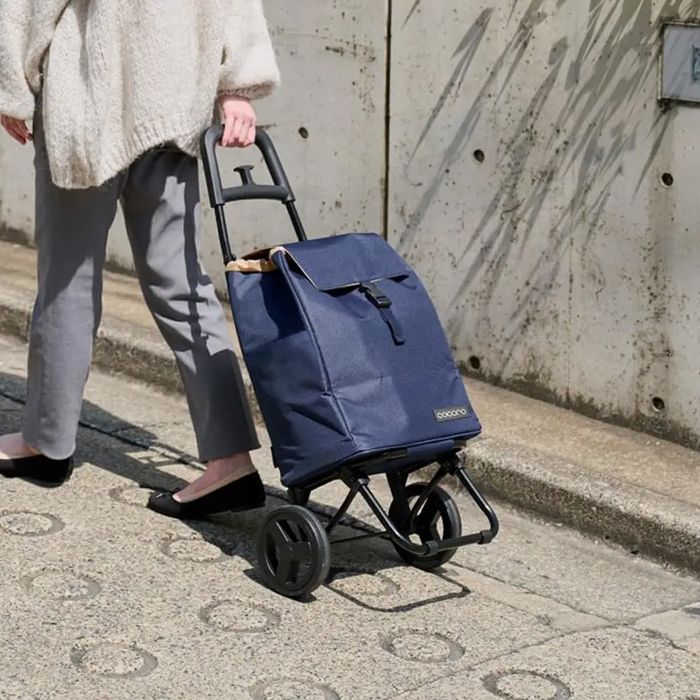 日本cocoro PLAIN BASIC 保溫保冷摺疊購物車-25L/ 海軍藍