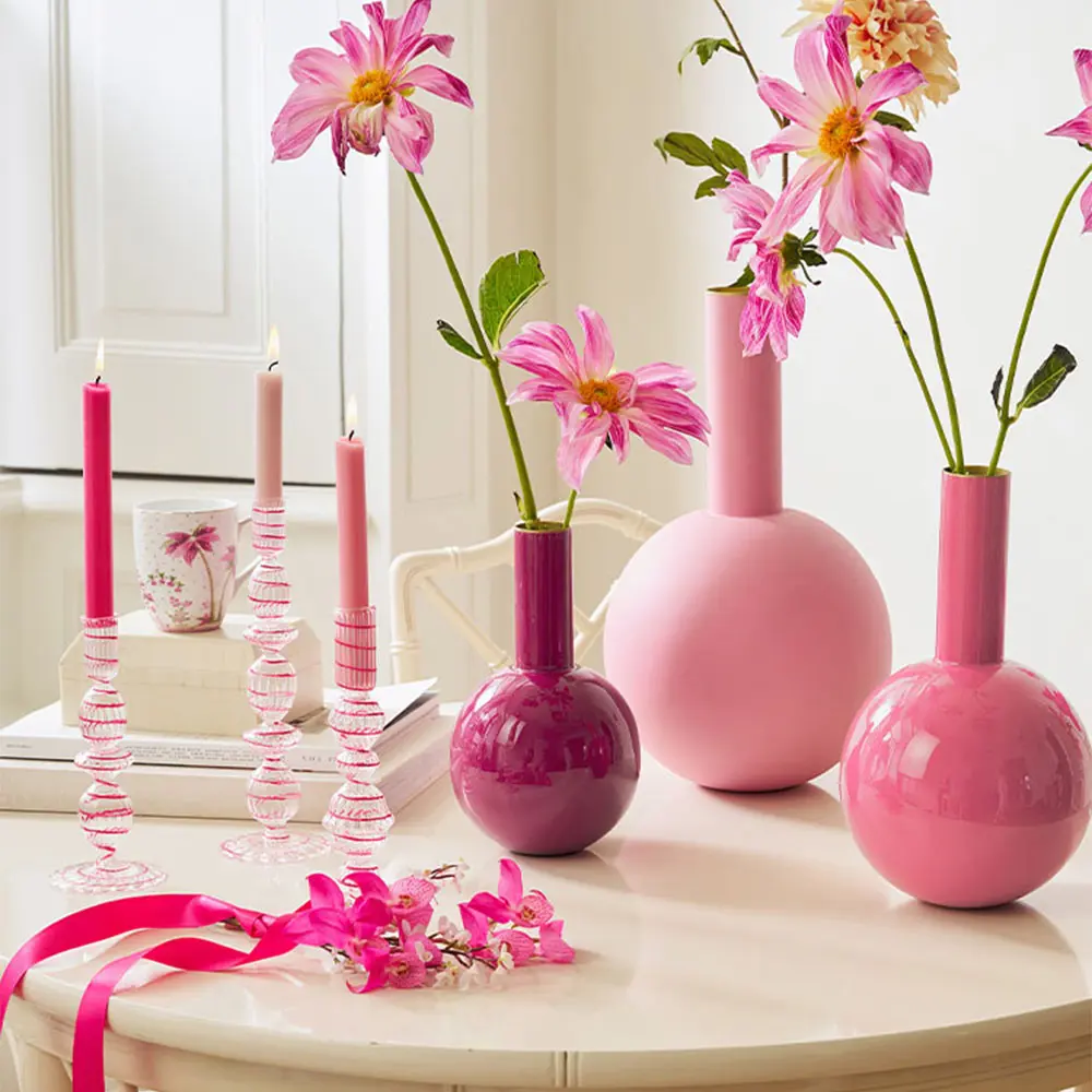 PIP STUDIO 金屬花瓶霧面淺粉 24.5x42cm-大