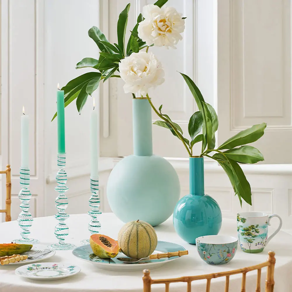 PIP STUDIO 金屬花瓶藍色 19x33cm-中