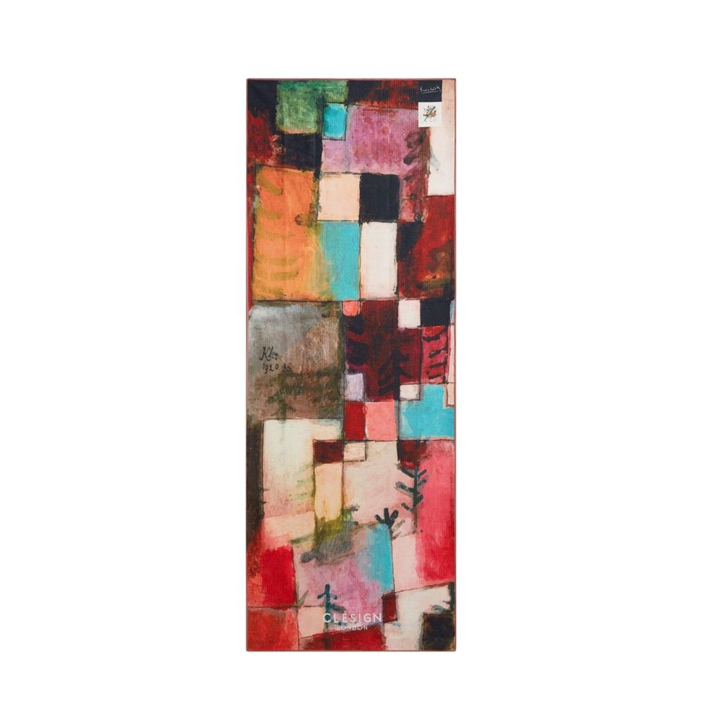 【Clesign】SlipLock Mat Towel 保羅．克利聯名款止滑鋪巾 - Redgreen and Violet-Yellow Rhythms (底部有止滑天然橡膠顆粒)