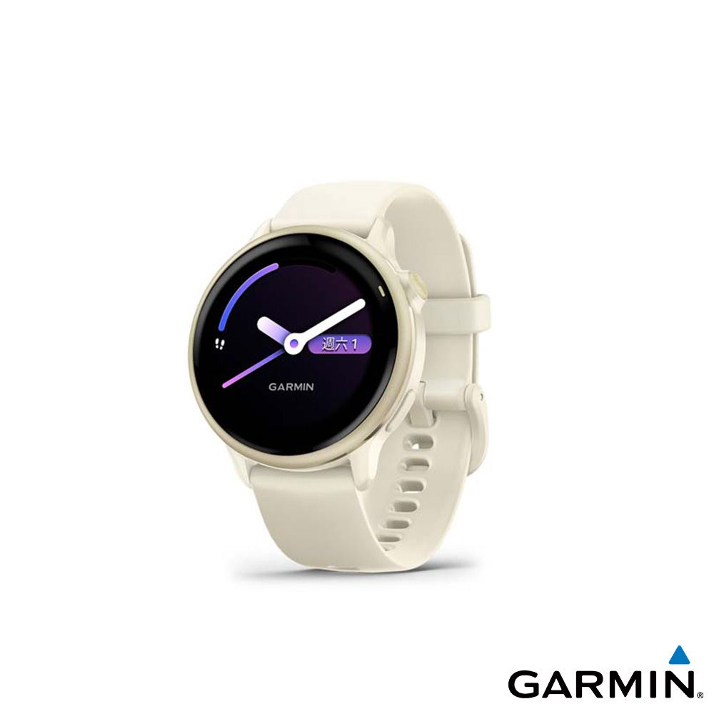 GARMIN vivoactive 6 GPS 智慧腕錶/ 奶油白