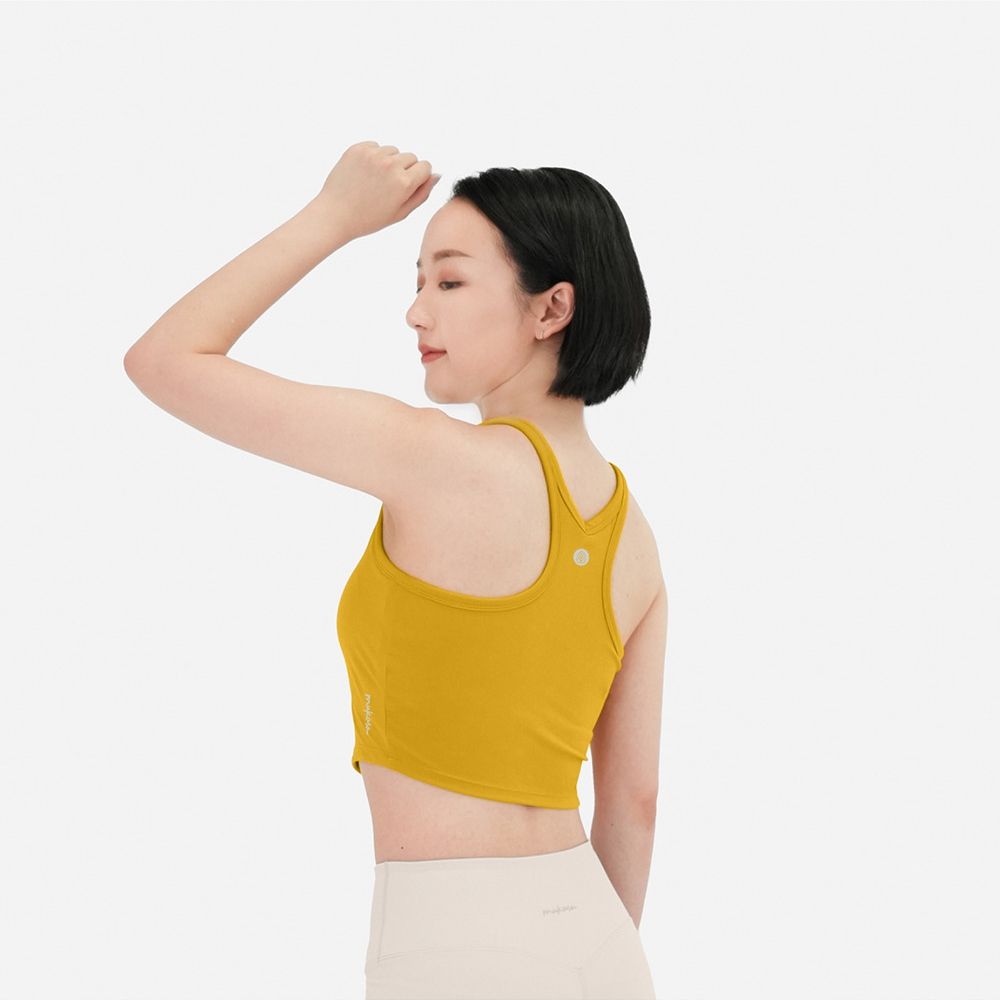 【Mukasa】FITNESS CC彈力小背心 - MUK-25064/ 沙丘黃/ XL