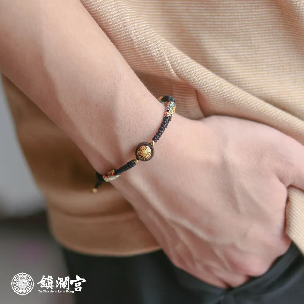 鎮瀾宮×天后五色守護平安繩/ 成人款/ 擋煞避邪黑