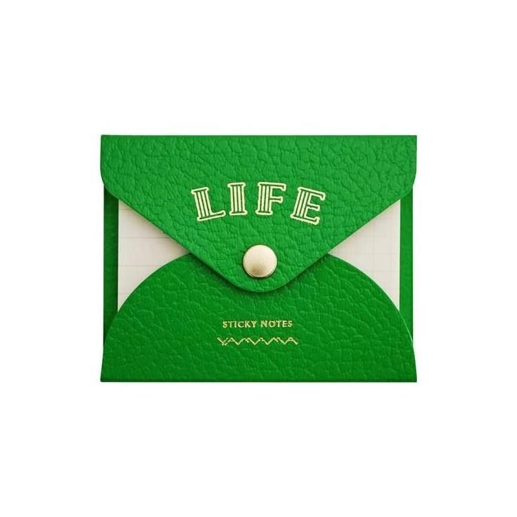 日本LiFE 便利貼本/ 橫線+方眼/ 綠
