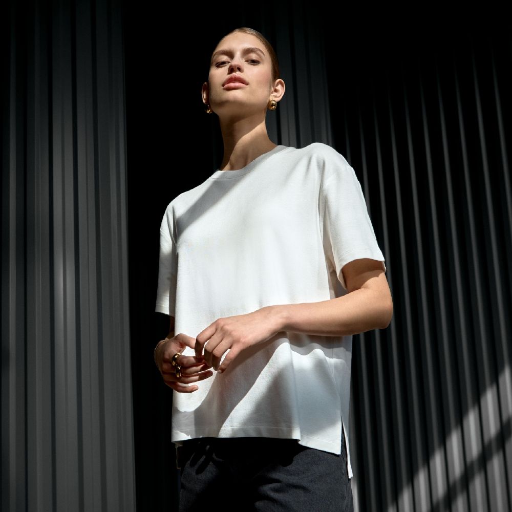Bread & Boxers T shirt Soft Fiber 女用垂墜感柔棉T恤/ 象牙白/ L