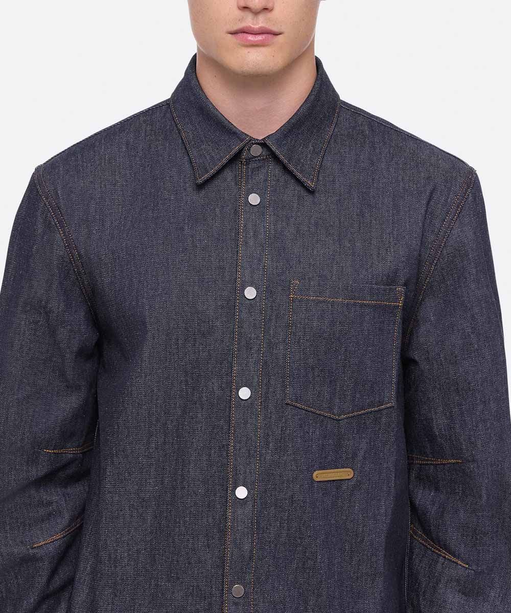 Helmut Lang 深藍牛仔長袖襯衫_男/中性/ S