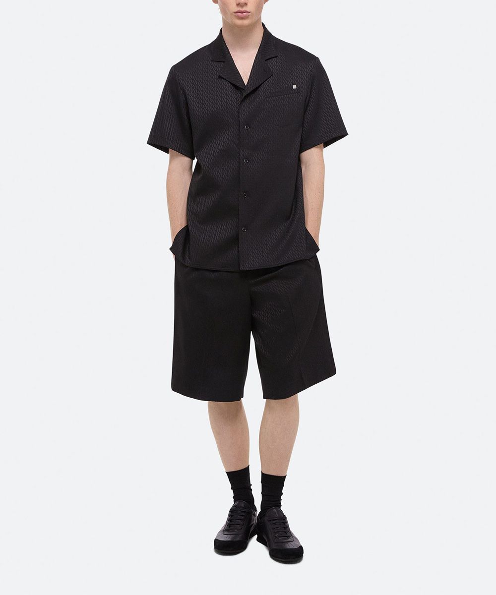 Helmut Lang 絲質黑色短袖襯衫_男/中性