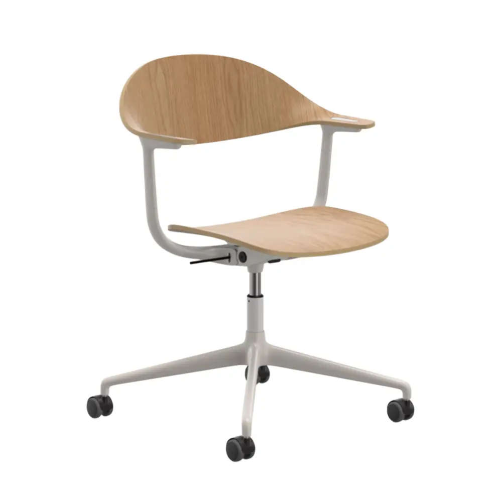 北歐櫥窗/Vitra Mynt 動態坐姿萬用椅 (淺橡木/灰白、四腳輪)