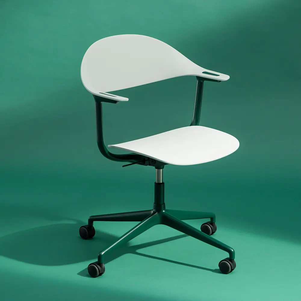北歐櫥窗/Vitra Mynt 動態坐姿萬用椅 (淺灰/墨綠、四腳輪)