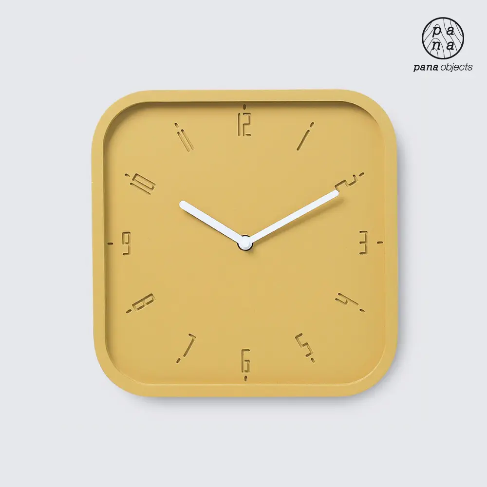 pana objects TIMY-S-復刻時光方型掛鐘 / 黃