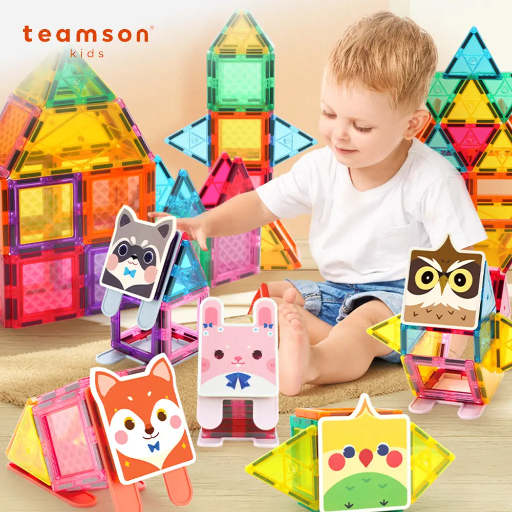 【Teamson】可愛動物磁力片組-62PCS