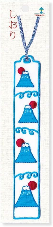 日本 TOCONUTS 麻布刺繡書籤/ 日落富士