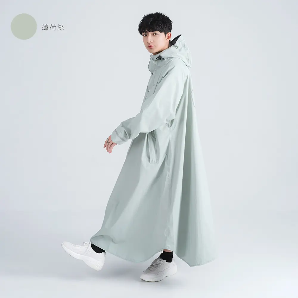 Tcf. CORVIX 雨滴之森 3in1高機能 輕量雨衣(側背包收納)/ 薄荷綠/ XL(150-160cm)