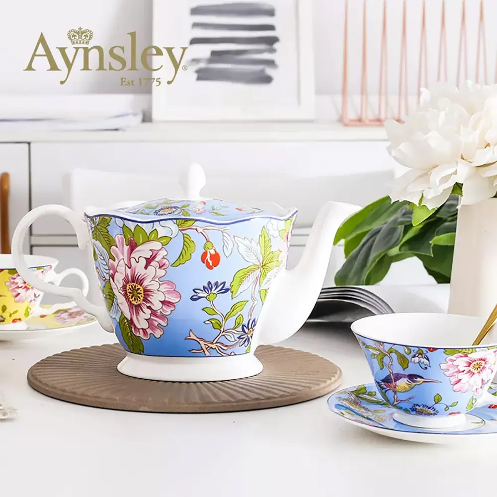 英國Aynsley｜雀鳥系列 骨瓷溫莎茶壺/ 1100ml