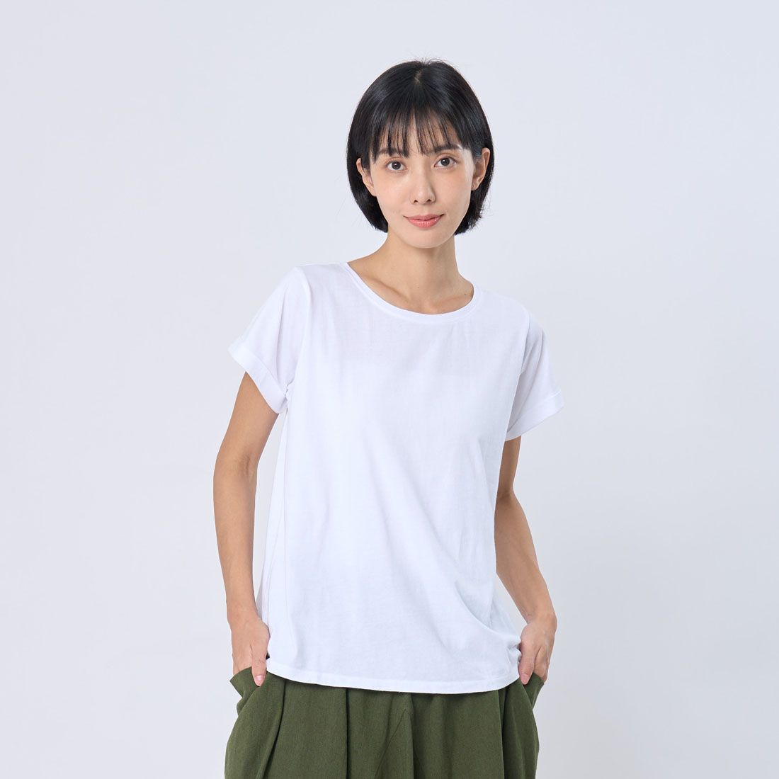好我 so that's me 小蜜桃寬版方袖純棉寬版T恤/ 白色/ M
