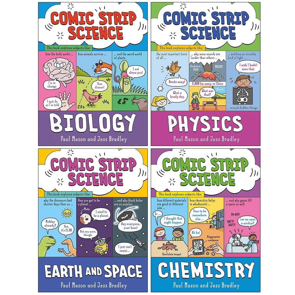 知識 × 幽默 = 愛上科學的祕密公式➤Comic Strip Science Series 4 Books Collection (4冊合售)