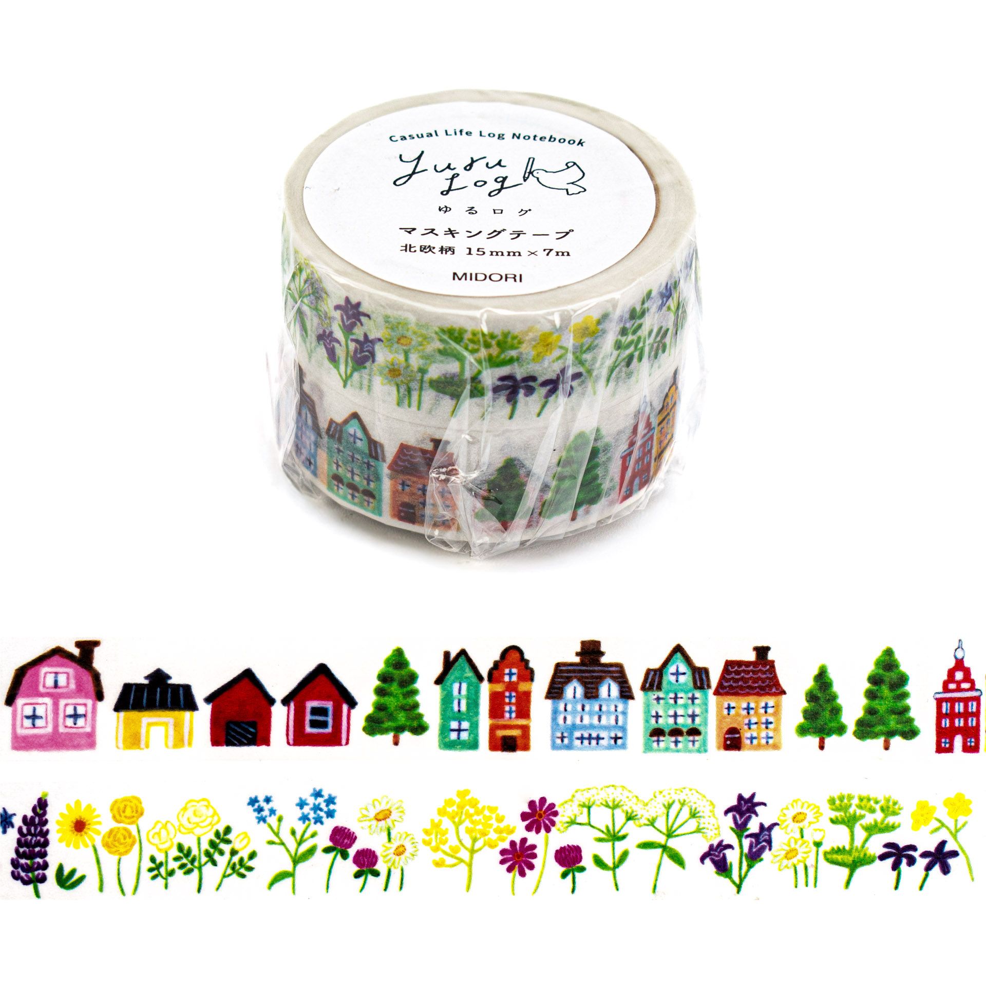 日本 MIDORI Yuru Log 15mm 紙膠帶/ 北歐