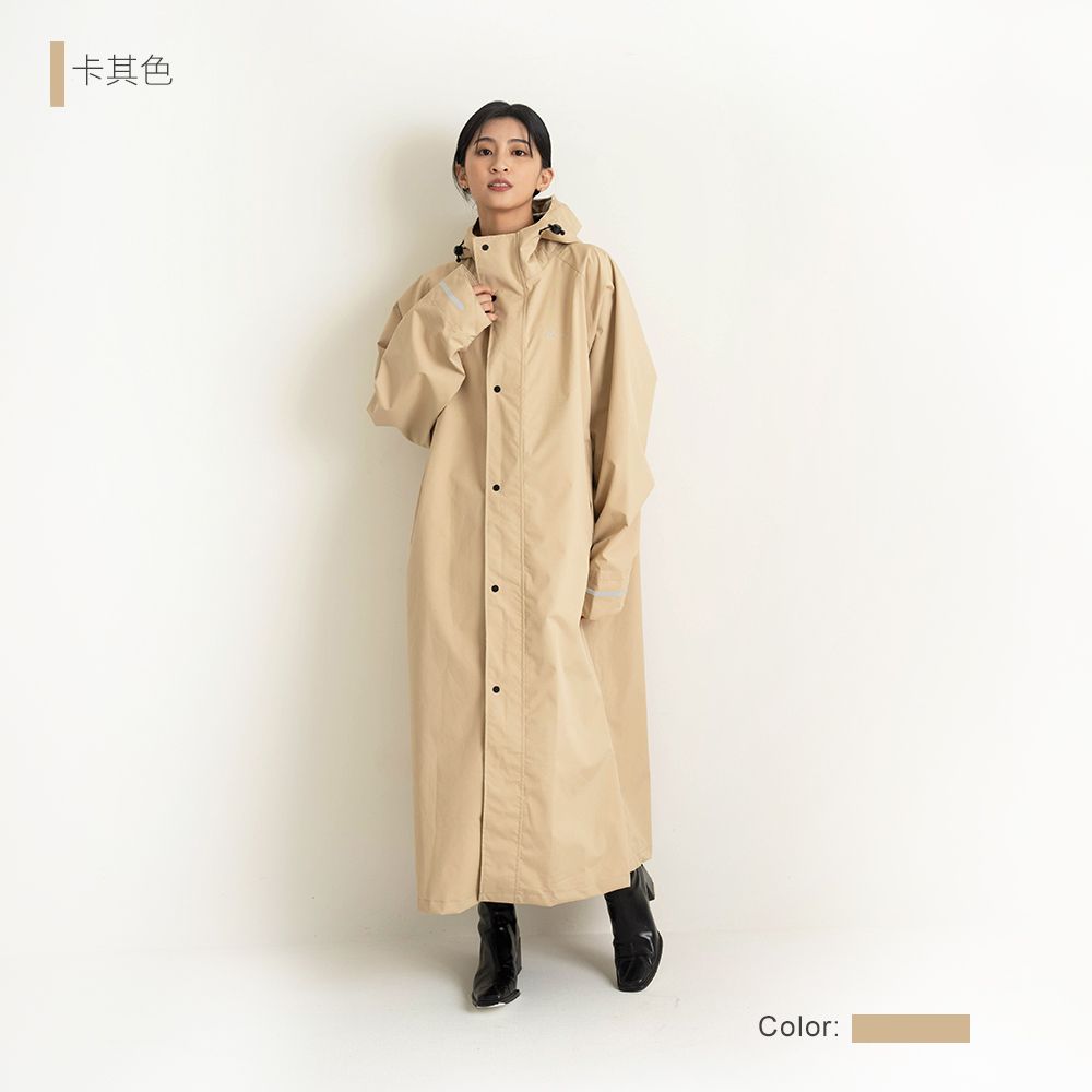 Tcf. CORVIX 純粹本質 兩穿前開式 輕量 風雨衣 (附提袋)/ 卡其/ 2XL