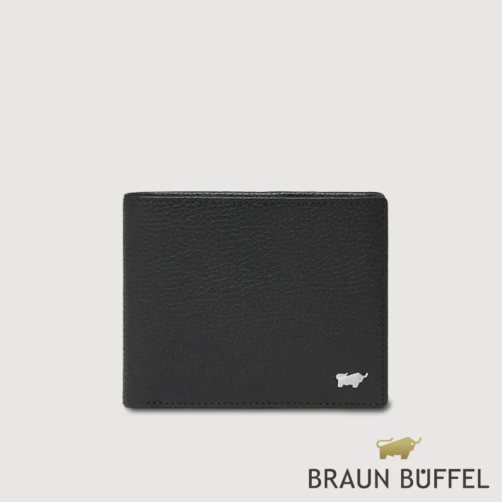 【BRAUN BUFFEL 德國小金牛】台灣總代理 諾瓦-A 8卡男夾-黑色/BF564-313-BK