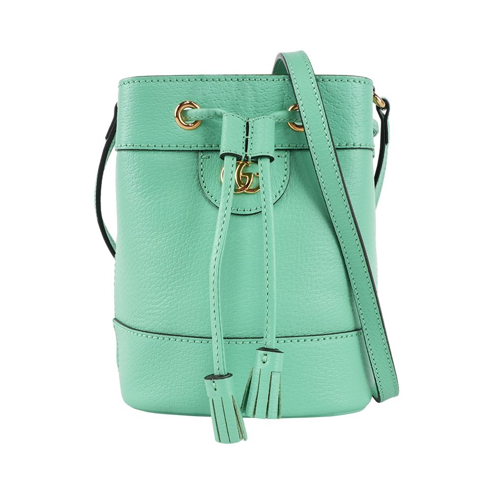 【GUCCI】Ophidia 金色標誌水桶斜背包(Mini)(薄荷綠)/ 平行輸入