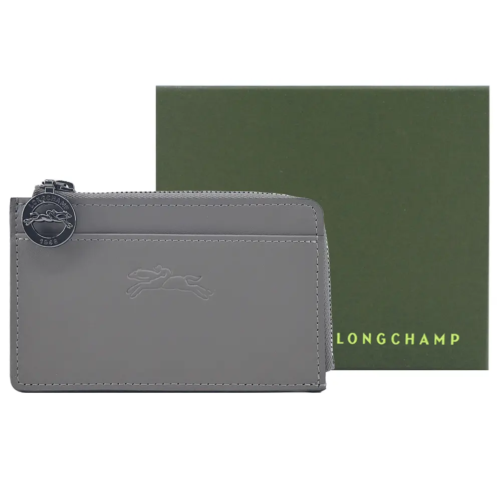 LONGCHAMP LE PLIAGE XTRA系列牛皮卡片零錢包(斑鳩灰)/平行輸入