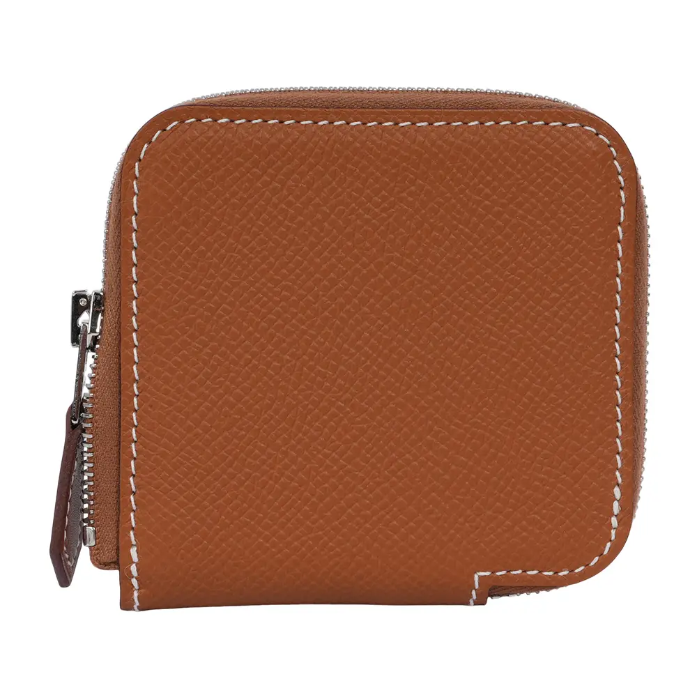 【HERMES】Silk'in Epsom皮 絲巾內裡零錢包(金棕色)/ 平行輸入