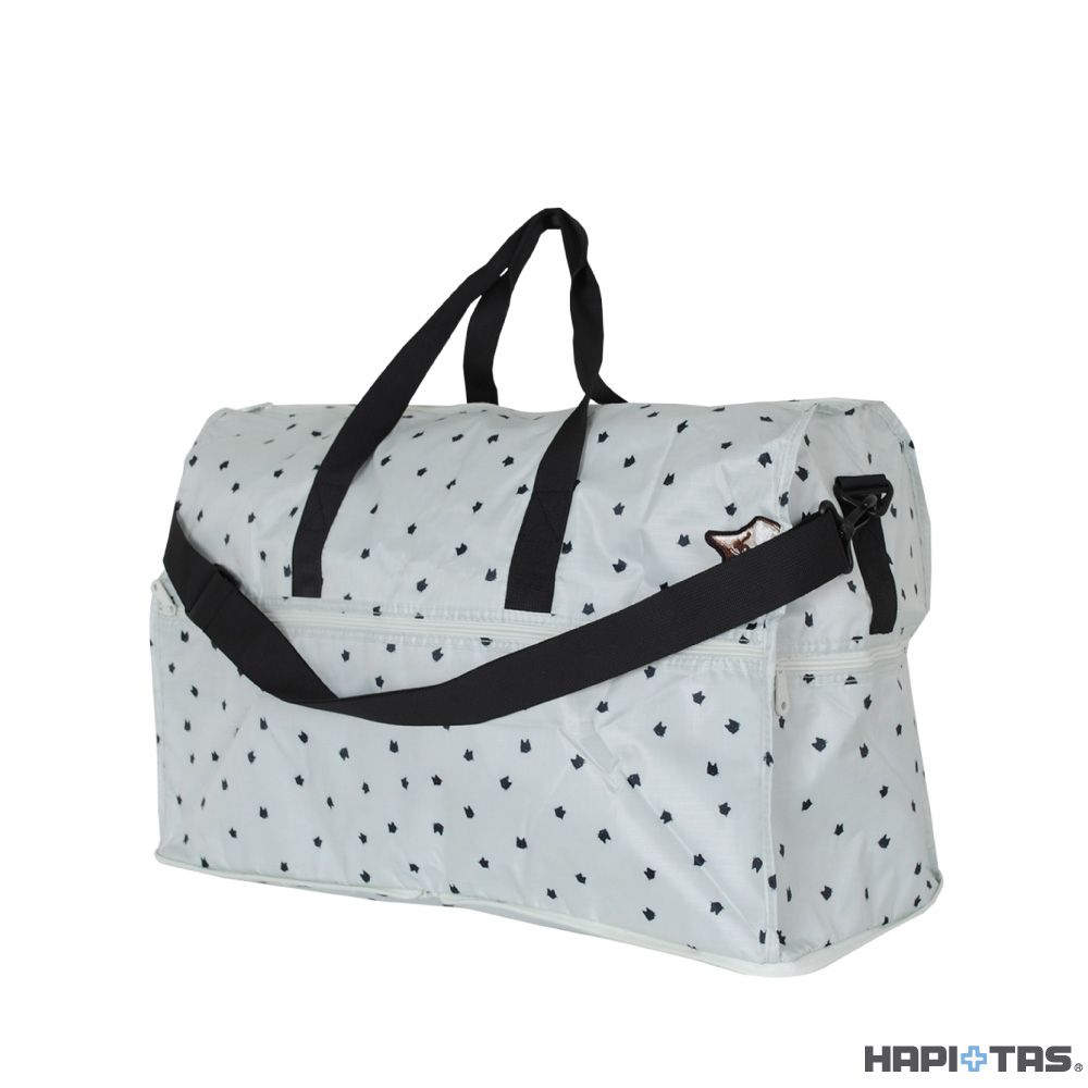 【HAPI+TAS】日本原廠授權 摺疊旅行袋 (大)/ 薄荷躲貓貓