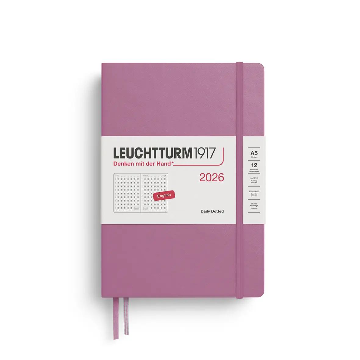 2026德國 LEUCHTTURM1917 日誌/ 方點日計畫/ A5/ 乾燥玫瑰粉/ 硬殼